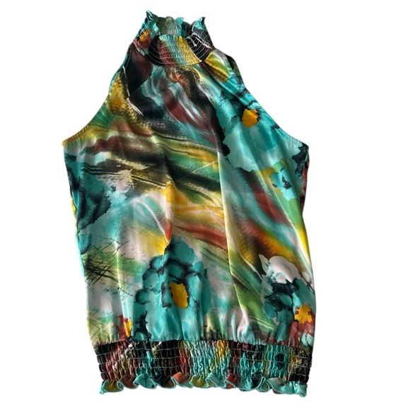 BCX Tops - 3/$7 Y2K BCX Multicolored Mockneck top with ruffle hem size M
